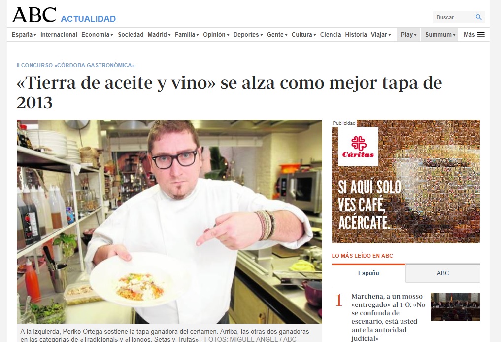 Tierra de aceite y vino se alza como mejor tapa de 2013